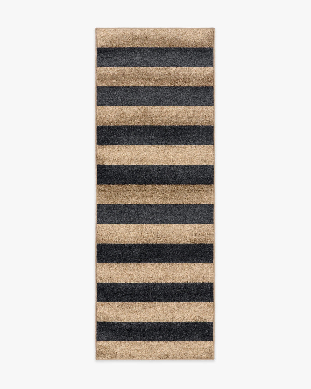 Nolan Bold Stripe Natural & Black Performance Weave Rug